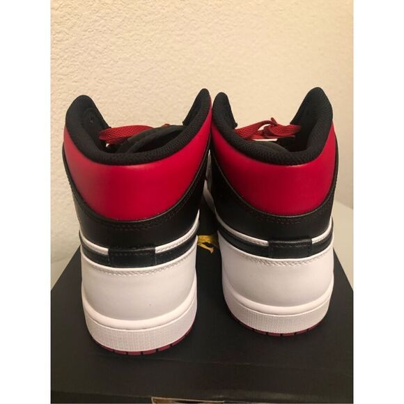 Jordan 1 Mid Black/ Gym Red Men’s Size 10 - Picture 6 of 9